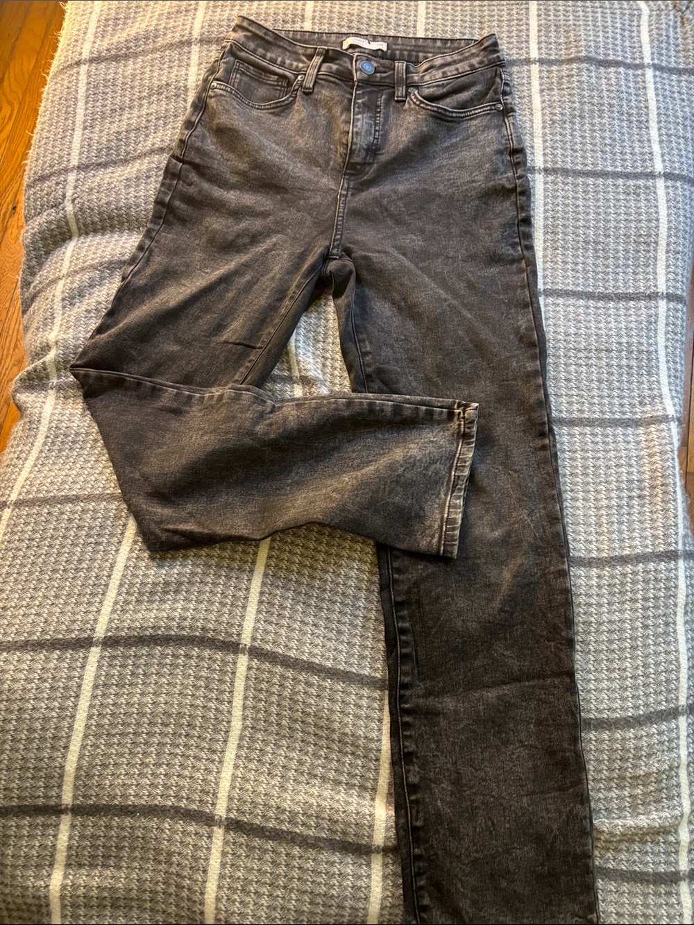 LC Lauren Conrad Washed Black Straight-Leg Jeans